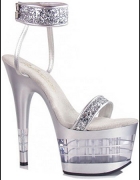 Stivale trasparente con glitter